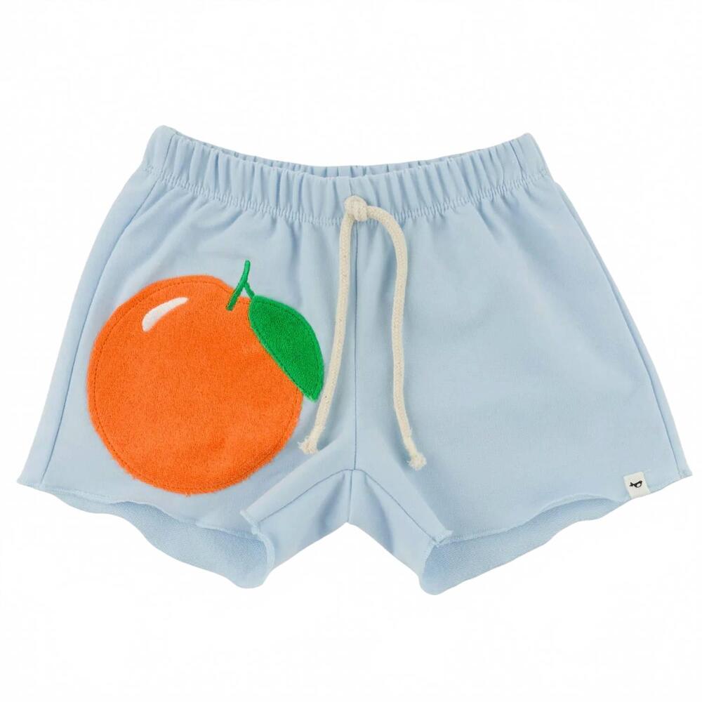 NEW OH BABY! kids applique charlie short in sky blue orange
